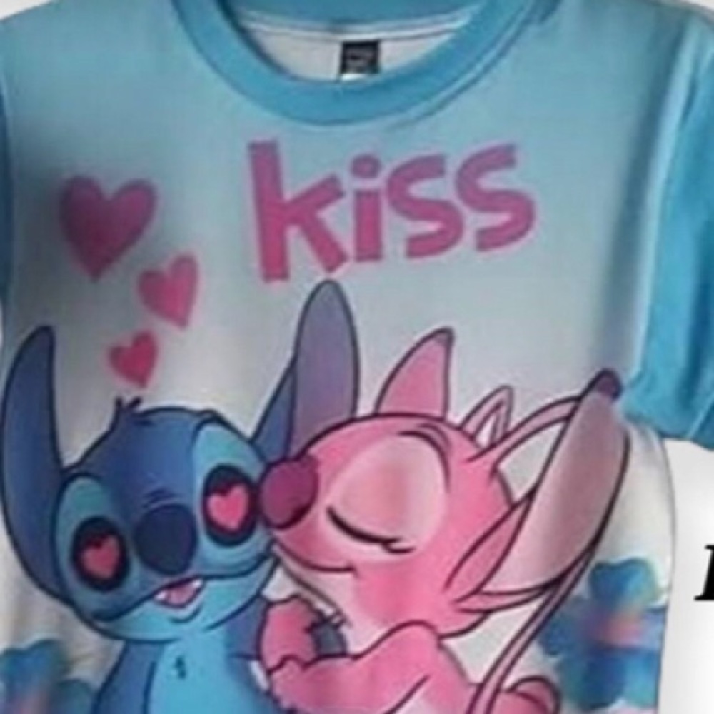 Stitch & Angela tshirt for girls fits 5-7 years of Age